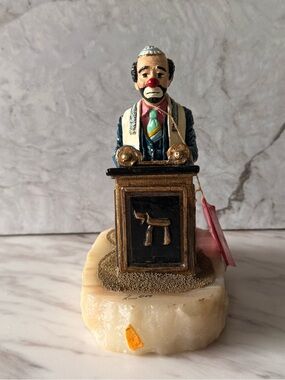Vintage 1989 Ron Lee Jewish Rabbi Clown Torah Onyx Sculpture Figurine
